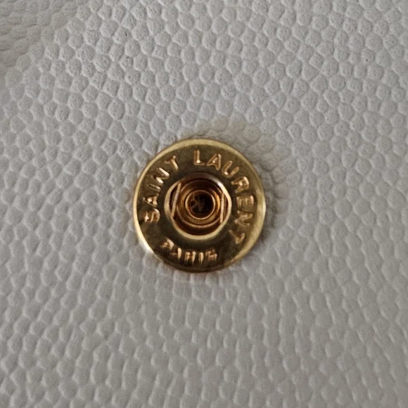 🍸💰​AUTHENTIC Saint Laurent UPTOWN CHAIN WALLET IN GRAIN DE POUDRE EMBOSSED COA - Picture 8 of 11